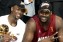 Dwayne Wade (L) and Shaquille O'Neal (R)